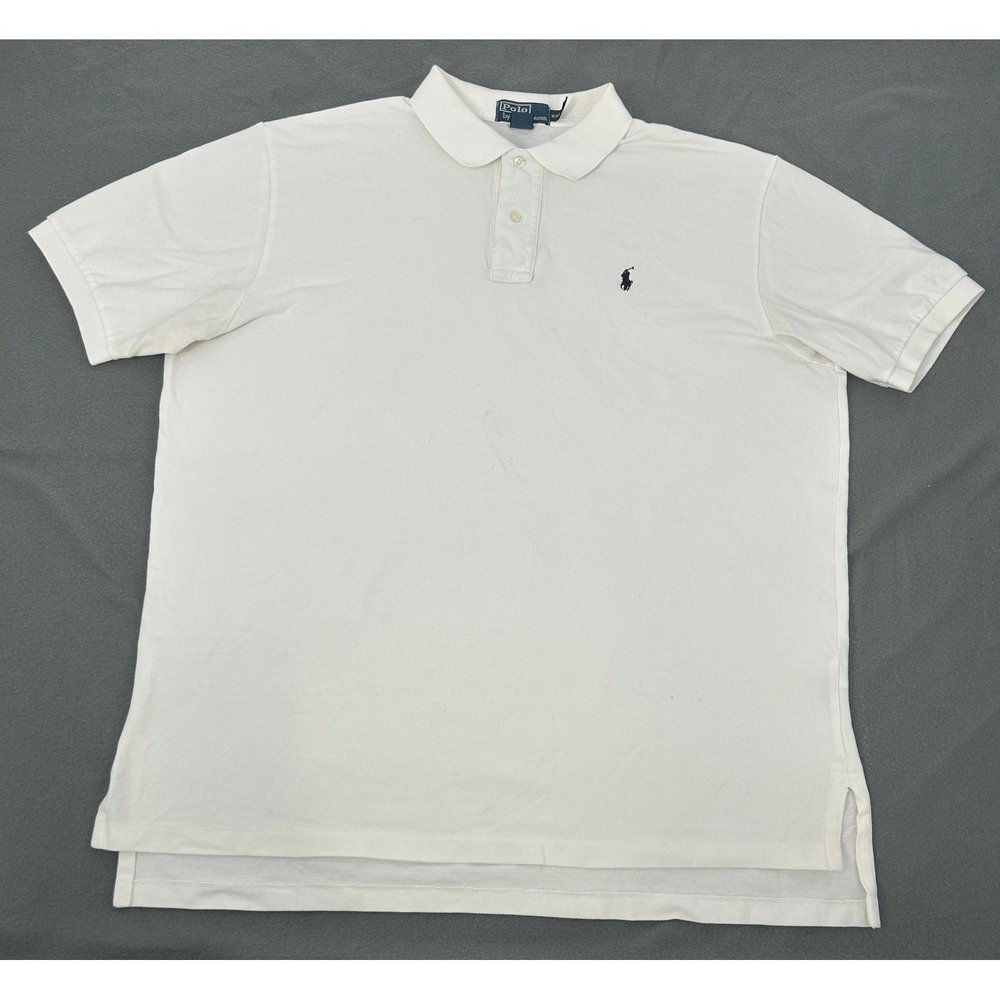 Polo by Ralph Lauren‎ Shirt Mens XXL White Classic Fit Short Sleeve Polo Preppy